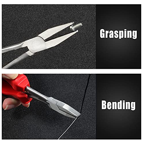 Image of Mini Long Reach Flat Nose Pliers Smooth Jaw 6.5-Inch Duckbill Pliers Long Reach Plier for Hard-to-Reach Areas, Jewelry Making Tool for Jewelry Making Wire Bending Straightening Wire