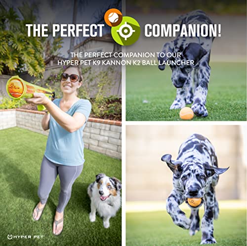 Image of Hyper Pet Tennis Balls for Dogs (Safe Ball for Exercise and Training) Interactive Dog Toys work with Hyper Pet K9 Kannon K2 Dog Ball Launcher - 4 Pack 2.5 inch Orange