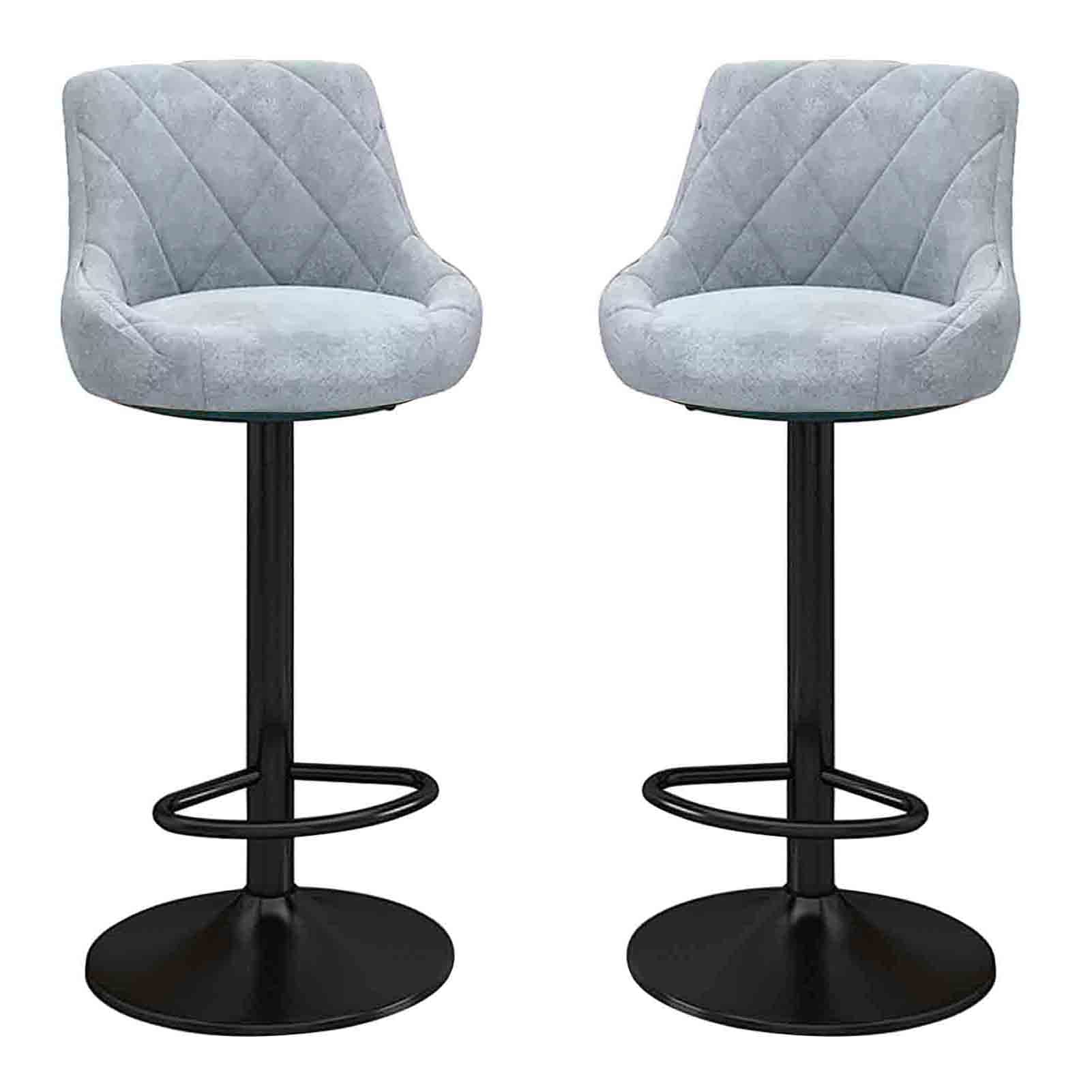 Tabourets de bar pivotants en métal chaises hautes velours avec dossier