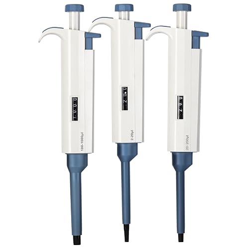 HUWAZINE Ajustable Micropipette kit 3pcs: Single Channel Pipette 2-20UL,20-200UL, 100-1000UL, lab pipettors (SC-Pipettor-3-set C)