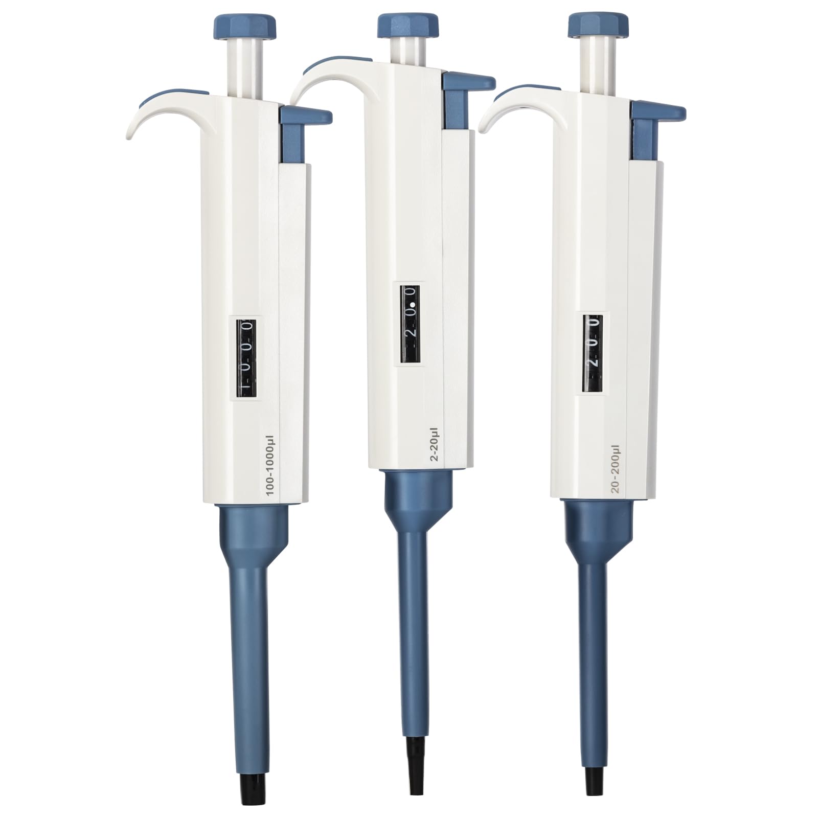 Kit de micropipetas ajustables de 3 piezas: pipeta de un solo canal 2-20UL, 20-200UL, 100-1000UL, pipetas de laboratorio (SC-Pipettor-3-set C)