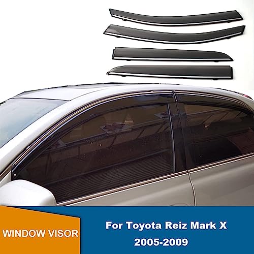 Déflecteurs de vent premium en acrylique teinté pour vitres de Toyota Mark X 2005 - 2