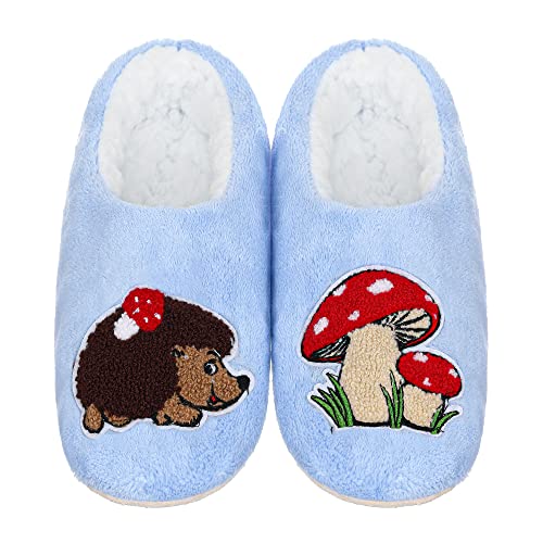 Image of ZYZX Cute Slipper Socks with Grips,Cozy Soft Sole House Slippers for Women | Animal Pattern Warm Safe Non Slip Fleece-lined Fluffy Fuzzy Socks Indoor for Adult,Easy to Wash,Gifts