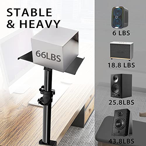 Stage Speaker Stand Studio Monitor Stands Pair Against The Wall 12" To 18.5" Desktop With Safety Pin Clamp #TOP4