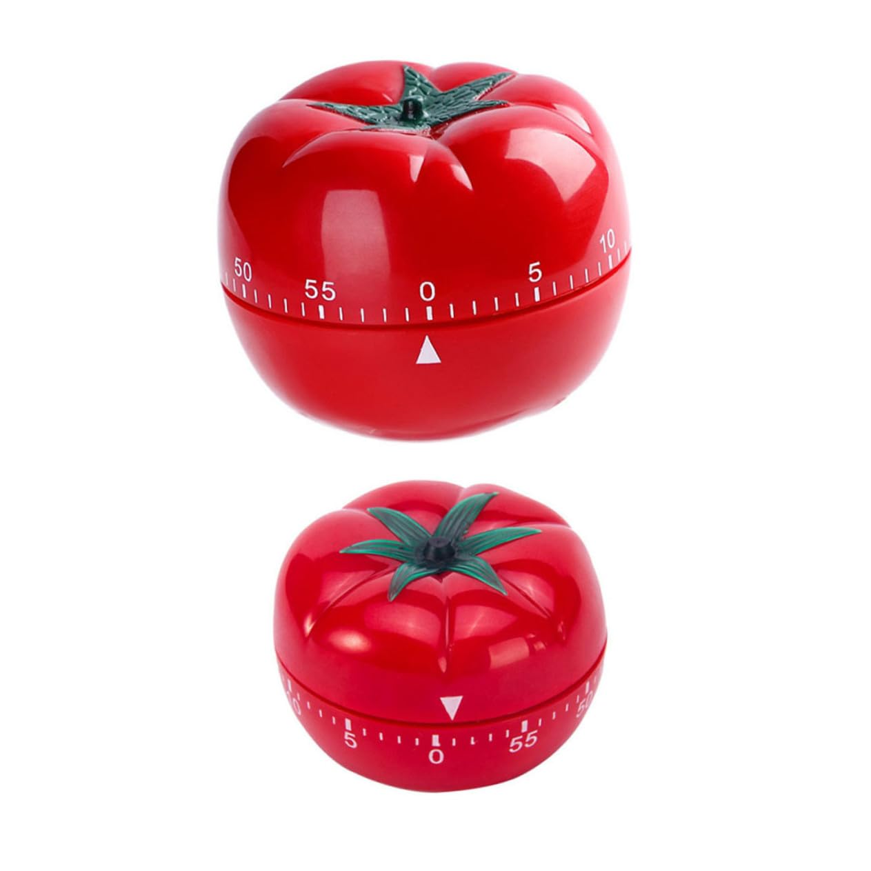 2 pezzi Timer Meccanico da Cucina Forma di Pomodoro Contaminuti Manuale Silenzioso con Allarme Strumento Cartoon per Cottura Studio e Sport