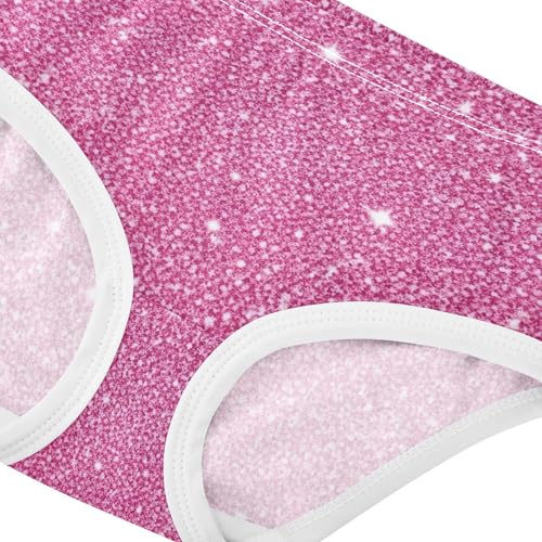 Cotton Toddler Girls Underwear Pink Glitter Prints White Star Girl Panties Cute Durable Briefs Girls Undies 2t4