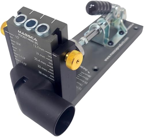 Miniatura 7 de Massca Kit de plantilla de agujero de bolsillo M1 - Plantilla de tornillo de bolsillo ajustable y fácil de usar - Plantilla de taladro resistente