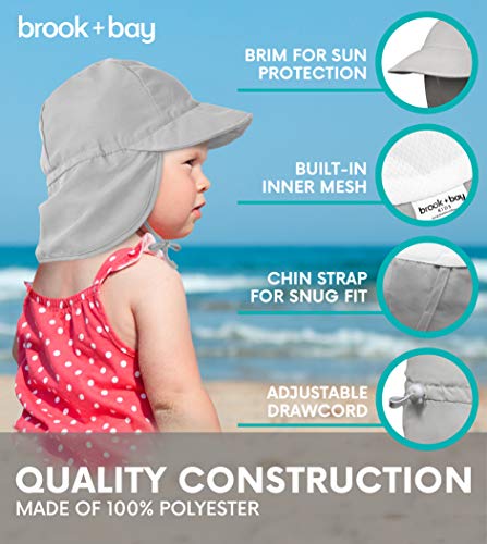Kids Sun Hat for Toddler, Baby, Infant Boys & Girls - Beach Swim Hat - UV Protection Bucket Summer Cap with Flap - UPF 50+ Gray - Thumbnail 5