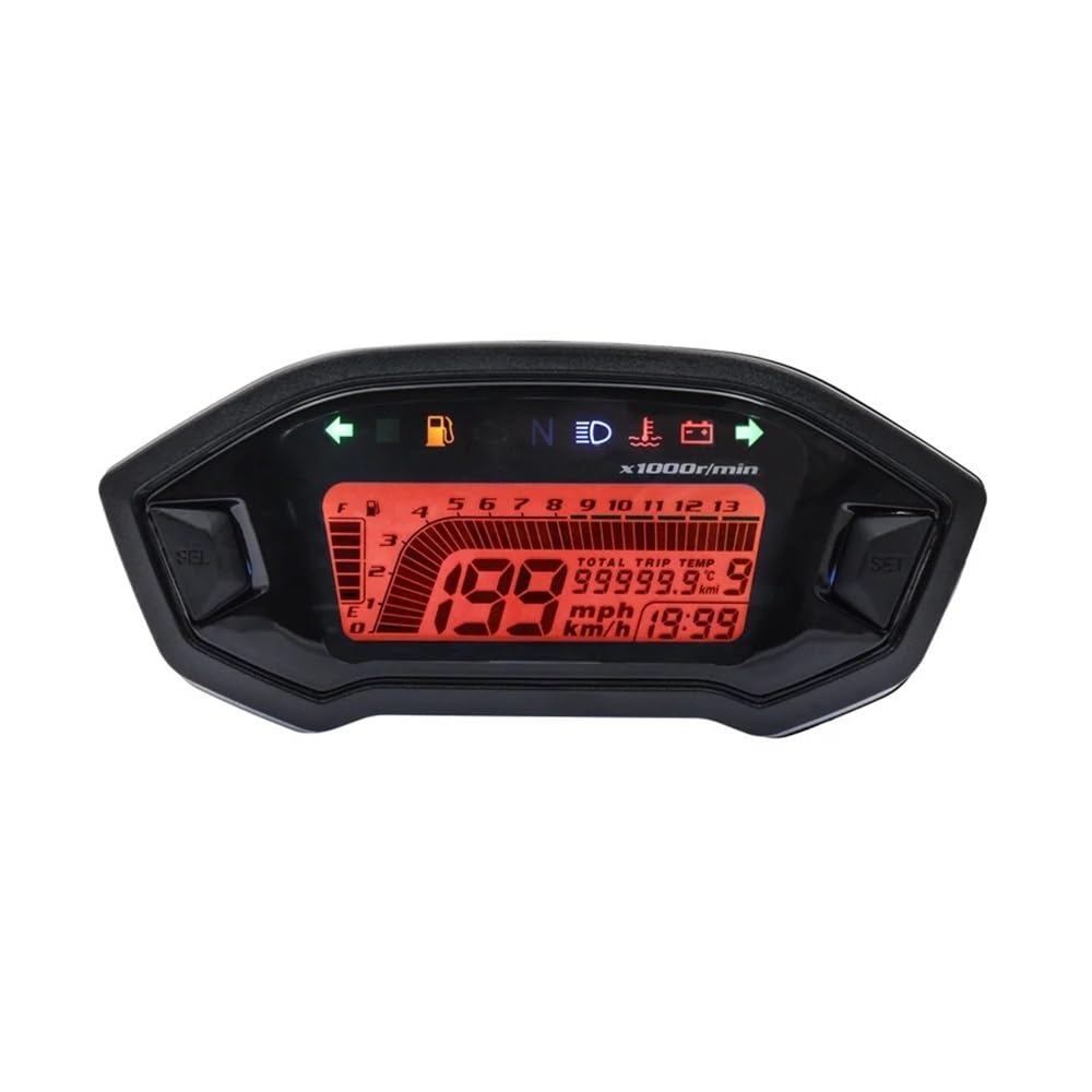 Motocicleta Velocímetro Odómetro Tacómetro Velocímetro Digital De 13000rpm para Motocicleta Medidor De Velocidad De 2-4 Cilindros Odómetro Odómetro para Motocicleta