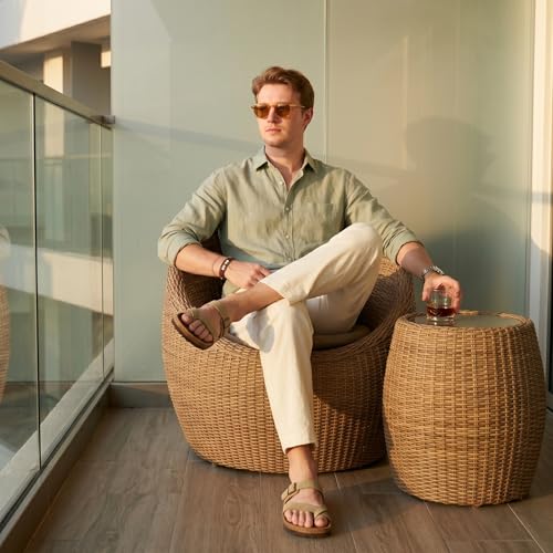 Image of CUSHIONAIRE Luna-M Slides for Men, Comfortable Cork Footbed Mens Sandals with Arch Support and Adjustable Buckle Strap