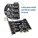 immagine 7IDEAPRO Scheda di espansione PCIe a 4 Porte PCI-E a USB 3.0 PCI Express ad Alta velocità Fino a 5 Gbps, nessun connettore di Alimentazione supplementare per Desktop Windows XP/Vista/7/8/10 (4 Porte)