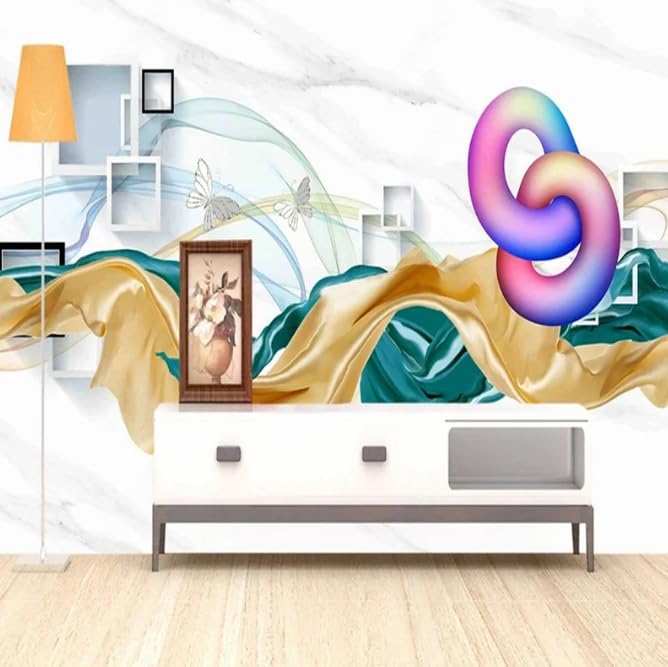 Papier peint marbre géométrique 3D 250x175 cm pour salon moderne