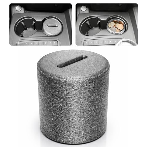 Coin Holder for Car Cup Holder Car Coin Organizer with Lid Change Holder for Vehicle Cup Holder Compact Coin Storage for Car Home Office