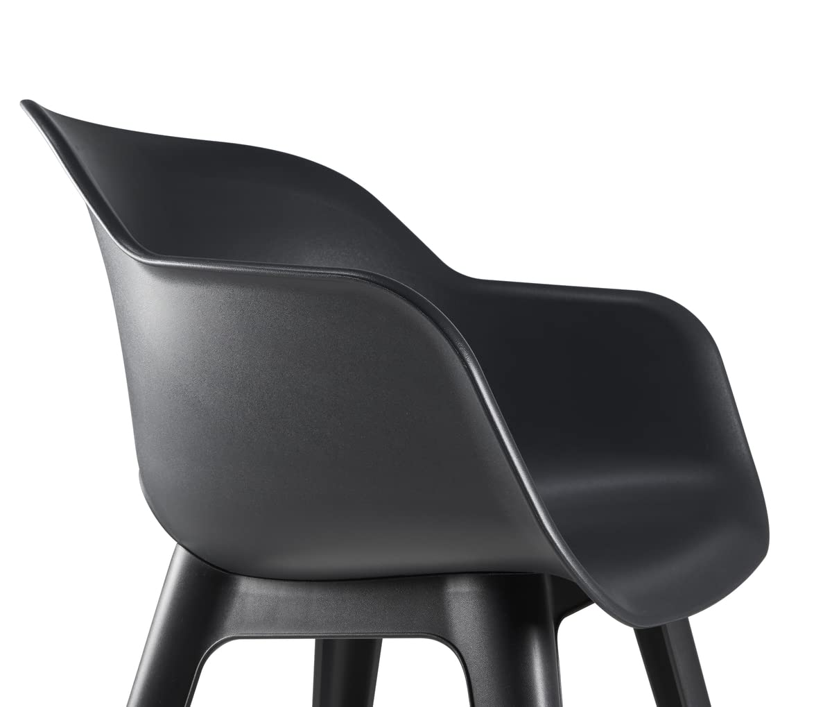 Allibert by Keter Gartensessel Akola, graphit, 2er Set, Kunststoff, 56.7 x 55.8 x 80.1 cm, Schalenstuhl in Cupform, perfekt für Garten, Terrasse oder Esszimmer