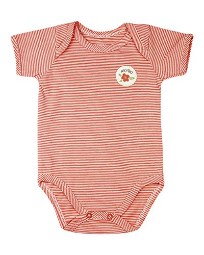 Kit Bebê 3 Bodies Bolinha, Listrado e Silk Flores - Laranja 1