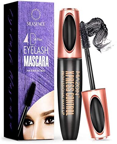 Silksence 4D Silk Fiber Lash Mascara - Waterproof Makeup Eyelash Extension, Sweat proof Long Curling Thick, Long-Lasting, Dramatic Extension, Crazy Long Washable