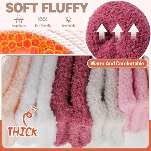 Image of Fuzzy Socks Fluffy Thick Warm Winter Soft Cozy Plush Sleep Home Fleece Cabin Soft House Socks for Women Men