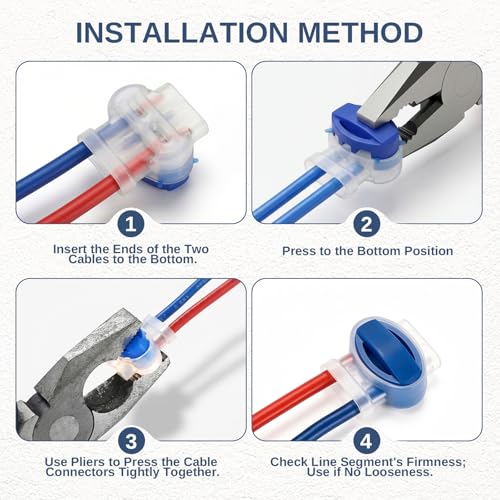 Kabelverbinder für Mähroboter, 24 Stück Wasserdicht Anschlussklemmen Kabelklemmen 314 Kabel Verbinder, mit Gel Füllung für Rasenroboter Rasenmäher