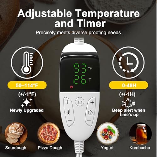 Large Folding Bread Proofing Box, Dough Proofer With 50-113℉Temp Control & 1-48H Timer, Sourdough Starter Warmer with Humidity Gauge, Foldable Proofing Basket for Bread Baking, Pizza, Yogurt, Kombucha by YTJIWO - Image 4