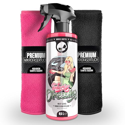Nuke Guys Cockpit Reiniger Set Seidenmatt 500ml | + 2x Mikrofasertuch Cockpitspray zur effizienten Reinigung & Pflege der Kunststoffoberflächen im Innenraum | Auto Kunststoffreiniger zur Cockpitpflege