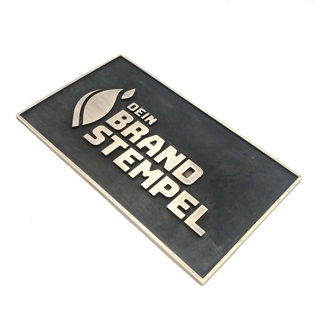 personalisiertes Türschild, Namensschild, Klingelschild aus massivem gefrästem Messing in sandgestrahlter Ausfertigung - extra tiefe Gravur in 60 x 100 mm (*)