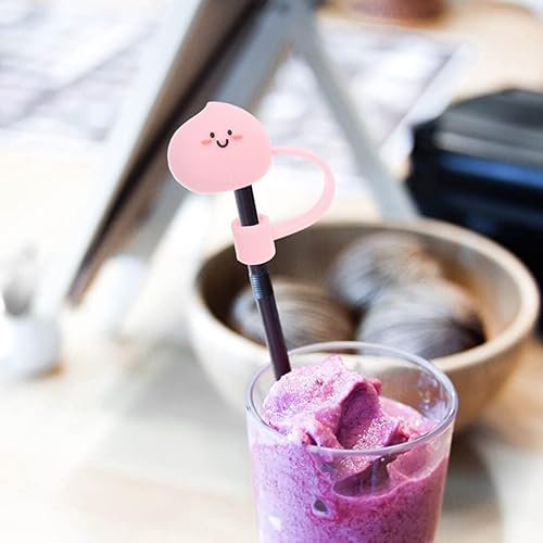 Miniatura 6 de Healifty Paquete de 10 fundas de pajita, cubiertas de silicona para popotes de 0.315 a 0.315 pulgadas, tapones reutilizables para popotes para vasos