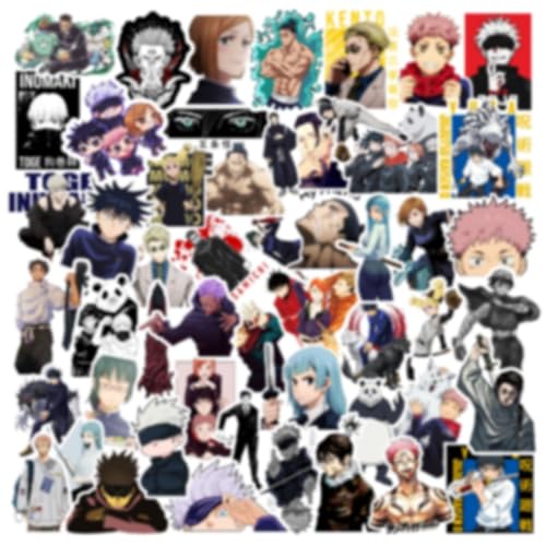 Image of CodersParadise 56-Pack Juju Anime Aesthetic Stickers - Premium Waterproof Vinyl Self-Adhesive Manga Decals for Laptop, Journal, Bike Helmet, Diary, Mobile Case & Accessories - Residue-Free Sticker Set