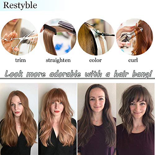 Hairro Clip In Bangs Real Hair Air Bangs Hair Piece 100% Human Hair Two Side Bangs With Temples Thin One Piece Hair Air Fringe Blonde Clip On Hair Bangs Hair Extensions For Women Girls #02 Dark Brown #TOP5