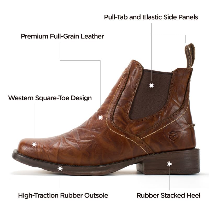 Image of SUREWAY Men's Western Chelsea Cowboy Boots
