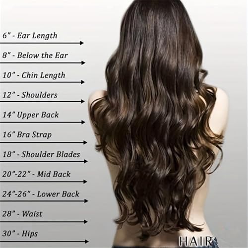 Extensiones de cabello con clip de 1 pieza, formato en forma de U de cabeza completa ondulado largo 7