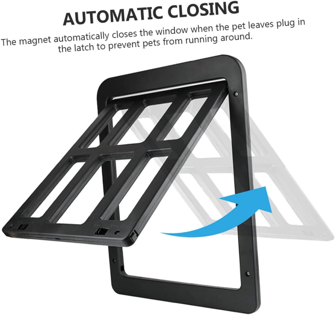 1 Set Lockable Screen Gate for Dogs Cats Durable to Install for Screen Doors Windows Convenient Access for Pets