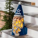 Team Sports America NFL Dallas Cowboys Lighted Santa Figurine Ornaments, 8" LED Tabletop Decoration, Resin Holiday Statuary, Indoor Christmas Décor & Gift for Football Fans