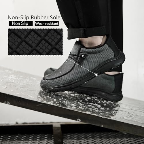 Non Slip Waterproof Loafers Men Women Lightweight Comfortable Shoes Slip on Mesh Walking Shoes3