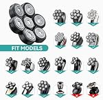kensen 7D Blade Replacement Heads, Electric Shaver Replacement Head 7 Heads for Bald Men Wet and Dry Compatible Many Models Waterproof Head Razor