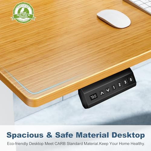 DUMOS 55 Inch Electric Standing Desk Height Adjustable, Sit to Stand Computer Workstations Large Work PC Table Home Office Writing Gaming Desks with Memory Presets for Walking Pad, Bedroom, Oak by DUMOS - Image 6