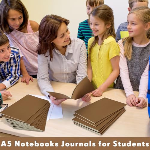 Image of Mimorou 100 Pcs A5 Journals Notebooks Bulk,Dark Brown,Lined