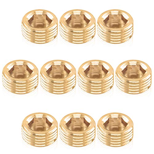 Hilitchi - Hilitchi 10Pcs Brass Pipe Fitting Pipe Plug Fitting NPT Male Plug (1/2)