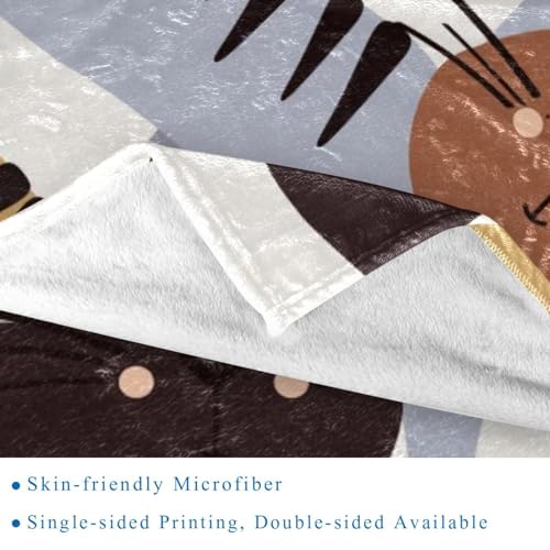 Couverture polaire microfibre Happy Cats plaid idéal à offrir pour lit et sofa - 3
