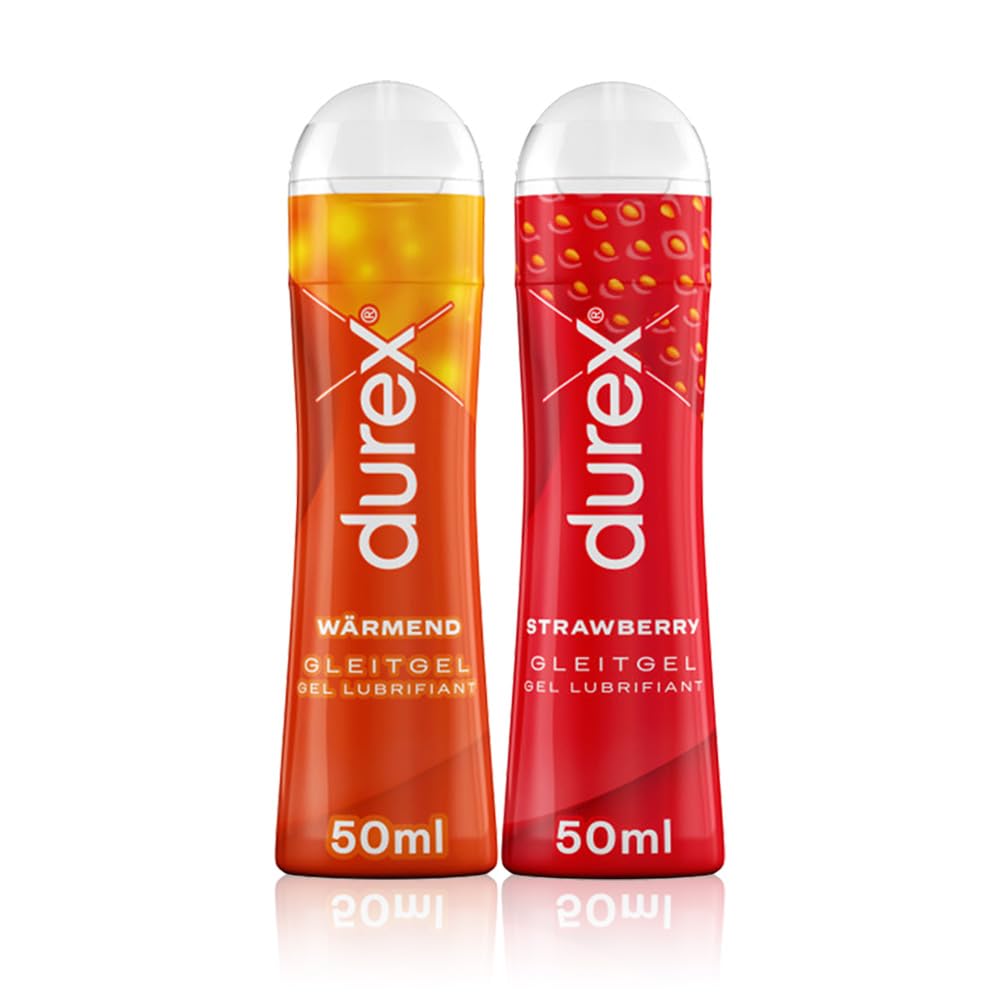 Durex Play Gleitgel Vielseitige Mixpackung für Frauen & Männer - Set mit Gleitmittel auf Wasserbasis für Sex, kondomgeeignet (2 x 50 ml)