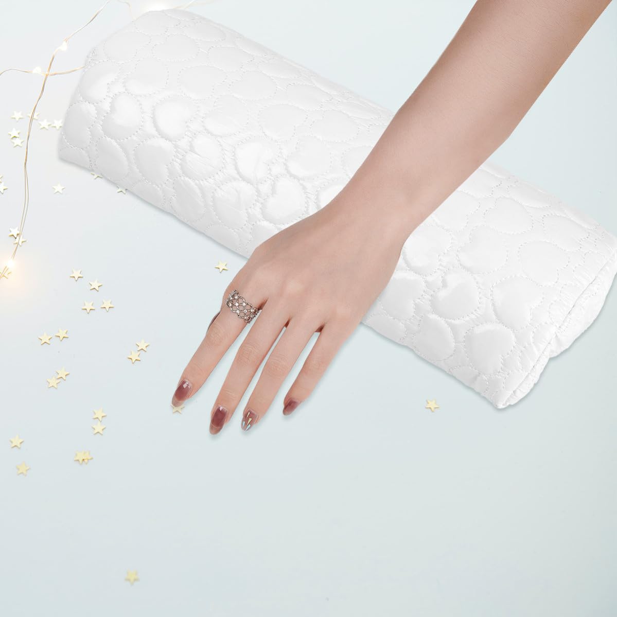 Portable Heart Shaped Nail Cushion Hand Rest Pillow for Manicures