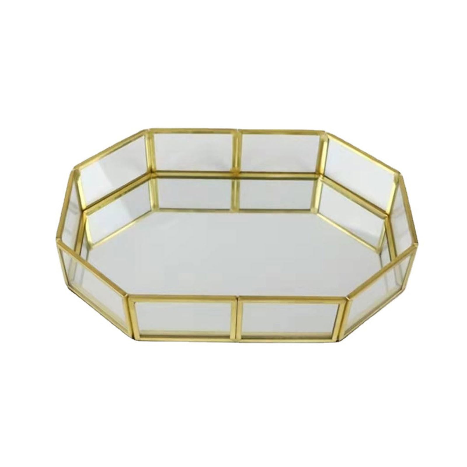 Clear Glass Surface Jewelry Tray Cosmetic Organizer Bedroom Vanity Bathroom Countertop Decor Cosmetic Organizer Jewelry Storage