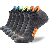 JOYNÉE Men’s Athletic Socks Low Cut Cushion Running Socks Breathable Comfort for Sports 6 Pack,Dark