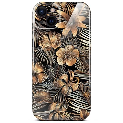 Coque fleurs iPhone 14 fine anti-rayures pour protéger l'appareil photo