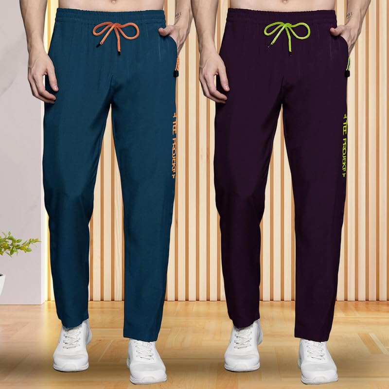 Image of Pinkmint Track Pant for Men ll Soild Track Pant ll Stretchable Regular Fit ll Yoga Wear ll Active wear (Pack of 2)
