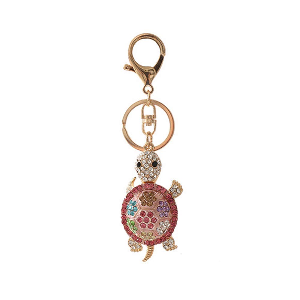 Wanlian Women's Multicolor Tortoise Rhinestones Keychain,Sparkling Crystal Keyring Pendant (Multicolor)
