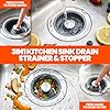 Nipoko 2 Pack Sink Drain Strainer - Sink Stopper, 3 in 1 Stainless Steel Kitchen Drain Plug with Deep Anti-Clog Basket and Odor-Blocking Seal, Pop-Up Design Fits Standard 3-1/2 Inch Sink #1