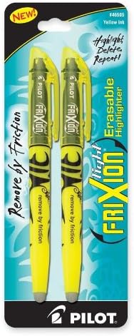 Pilot Resaltador borrable, punta de cincel, 2 por paquete, amarillo