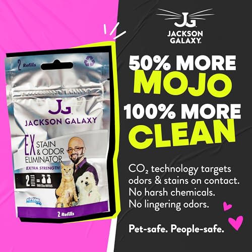 Jackson Galaxy EX Stain & Odor Eliminator - Pet Urine Remover Refill Tablets - Fast Acting & Non-Toxic CO2 Based Cat Pee Cleaner, Refill Tablets for 2 Full Solutions - Made by a Cat Expert