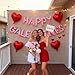 Happy Galentine's Day Party Gecorations- Pink Happy Galentines Day Balloons Banner 16inch Pink Leter Balloon Red Heart Balloons for Valentines Day Party Decorations Supplies