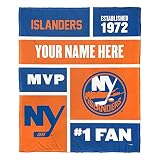 NORTHWEST NHL New York Islanders Personalized Silk Touch Throw Blanket, 50" x 60", Colorblock